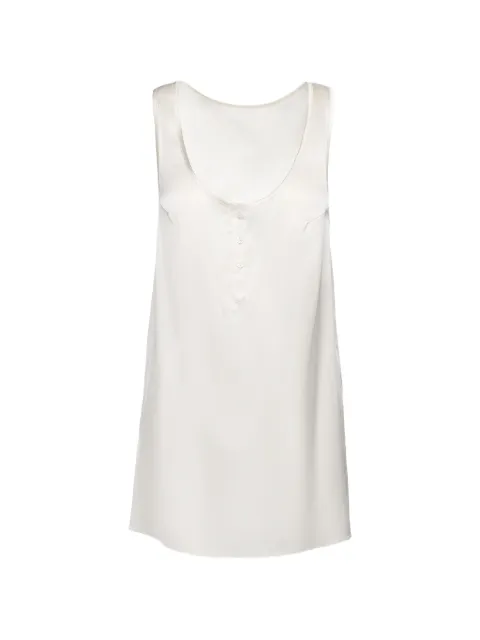 MEDEEA button-placket sleeveless mini dress White WDWHSK