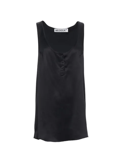 MEDEEA button-front sleeveless mini dress Black WDBKSK