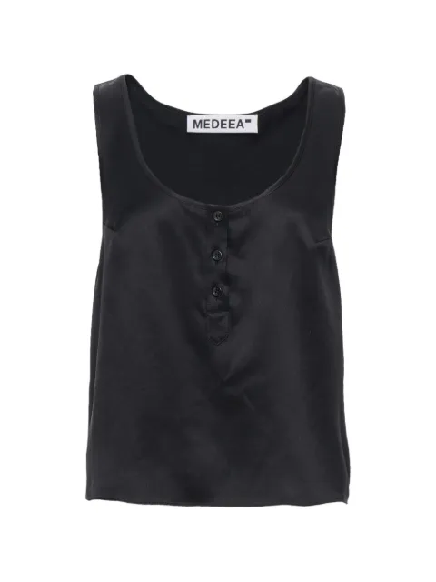 MEDEEA button-placket racerback top Black WTBKSK