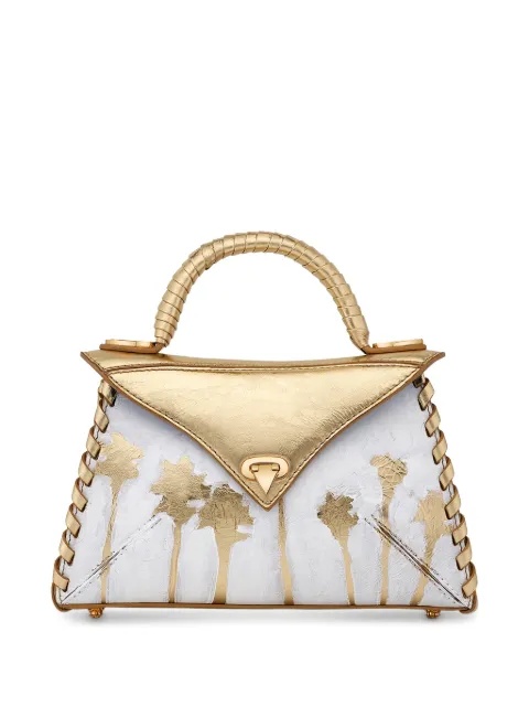 Tyler Ellis small LJ hand-painted whipstitch tote bag White T244PAL125OC04