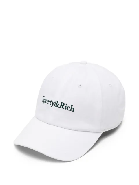Sporty & Rich Serif logo baseball cap White AC040715300WH