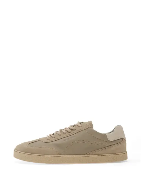 GROUNDIES Panama suede-panelled logo-print sneakers Grey GND110320