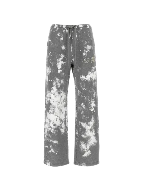 MM6 Maison Margiela Numeric Signature paint-splatter cotton track pants Grey S62KB0263S25337853M