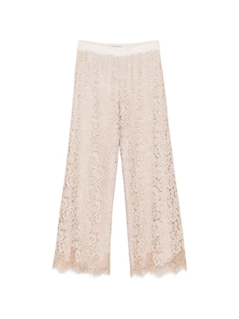 D.Exterior Ricamo lace-overlay palazzo pants Neutrals 628055CONC