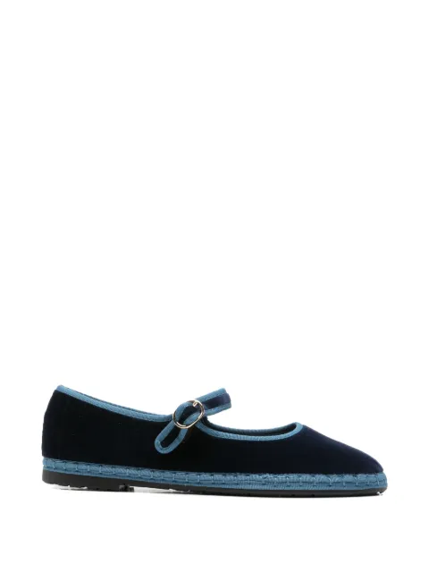 FLABELUS Montague velvet ballet flats Blue MJ01MONTAGUE