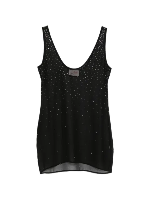 MC2 Saint Barth short Raya cover-up in black with degradé-effect rhinestones dress Black RAA000108784L