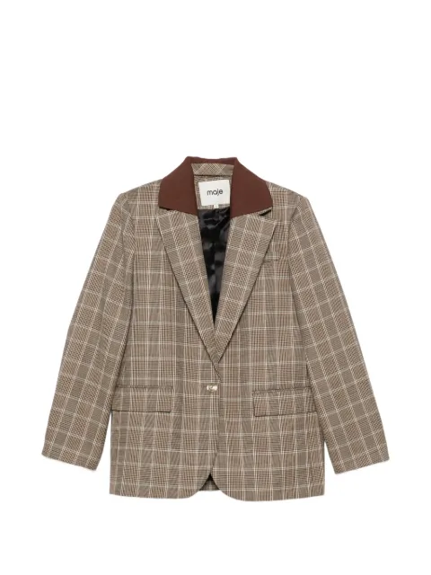 Maje checked removable-collar blazer Brown MFPVE00817