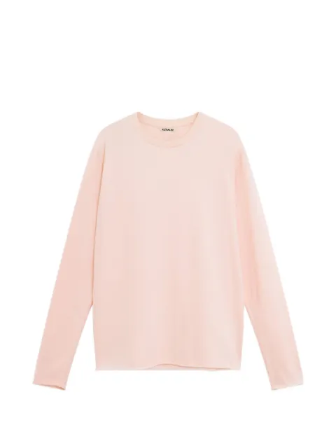 Auralee long-sleeve raw-edge T-shirt Pink A26SP03PT