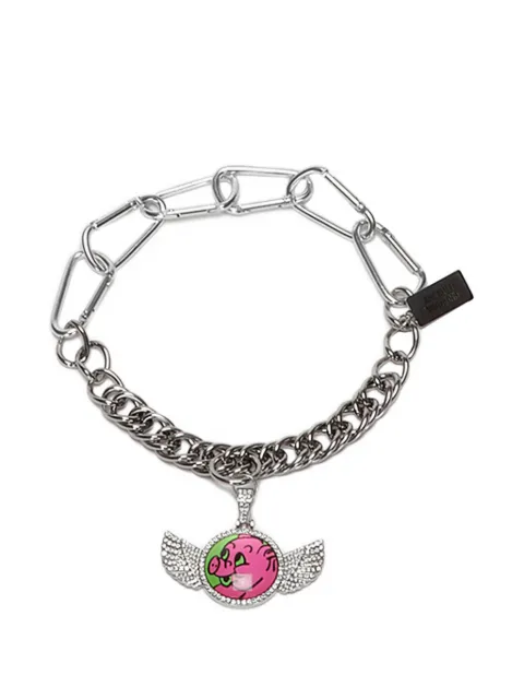 Chopova Lowena Hey Piggy carabiner necklace Silver 6705