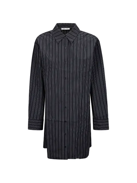 SAMSOE SAMSOE striped asymmetric shirt dress Black F26100035