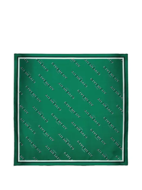 Givenchy Shadow logo-print scarf Green BG00NSG002