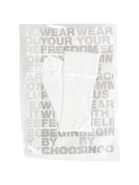 Comme des Garçons Homme Plus mesh-knit socks White PQK502