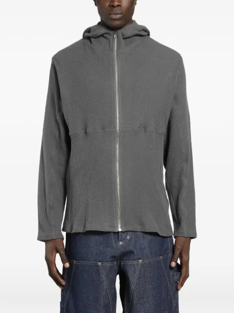 BRYAN JIMENÈZ thermal zip-up hoodie Grey BJSS26TO013