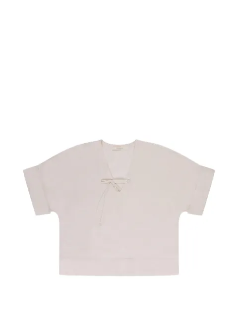 Glanshirt tie-neck blouse Neutrals 5S1024L7022