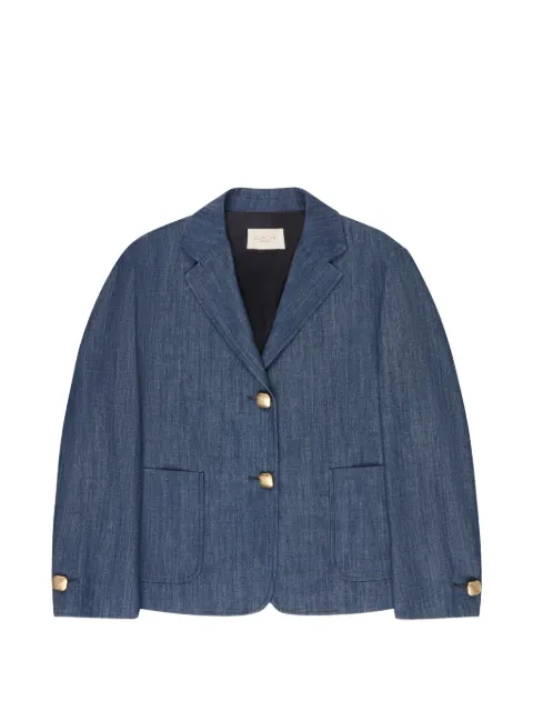slowear boxy-fit button-fastening blazer Blue 6B1036N6602