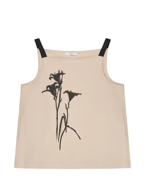 slowear floral-print square-neck top Neutrals 5S1030L9489