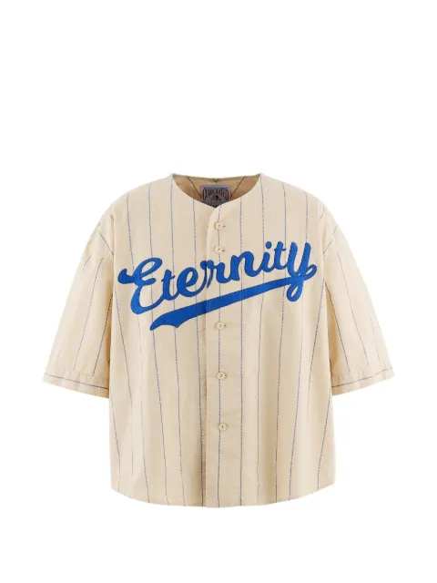 SAINT MXXXXXX pinstripe-pattern baseball shirt Neutrals SMMK80000039
