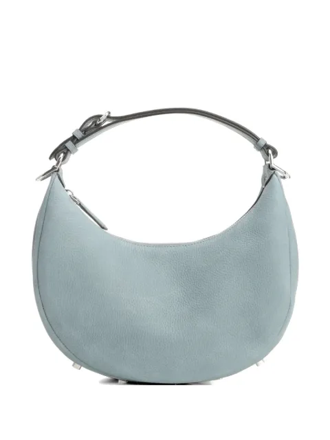 FENDI small Fendigraphy suede-finish clutch bag Blue 8BR798AVTE