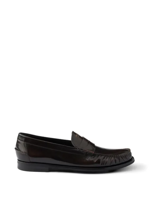 Prada brushed leather loafers Brown 2DB239FX000055