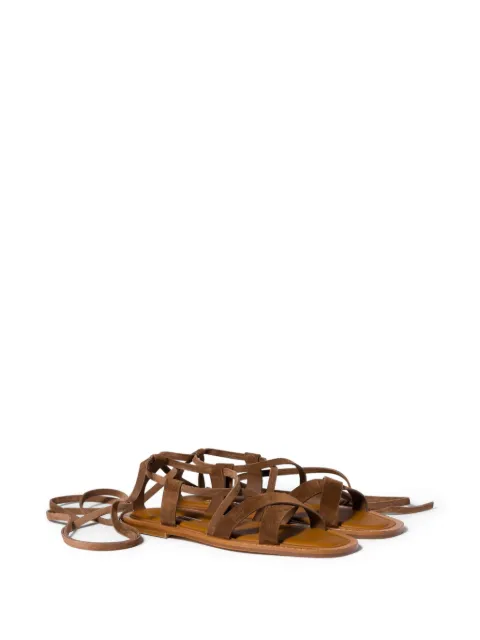 Miu Miu lace-up crossover-strap sandals Brown 5X708EF005054
