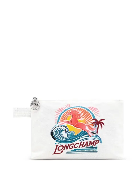 Longchamp Le Pliage graphic-print pouch White 30060HJAM36