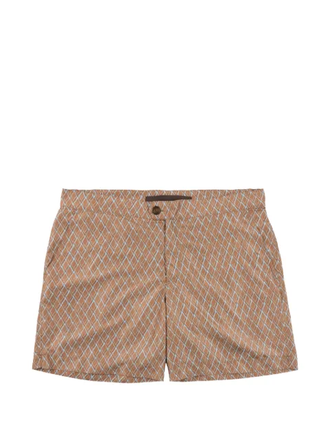 slowear geometric-print swim shorts Brown 14B008SW582