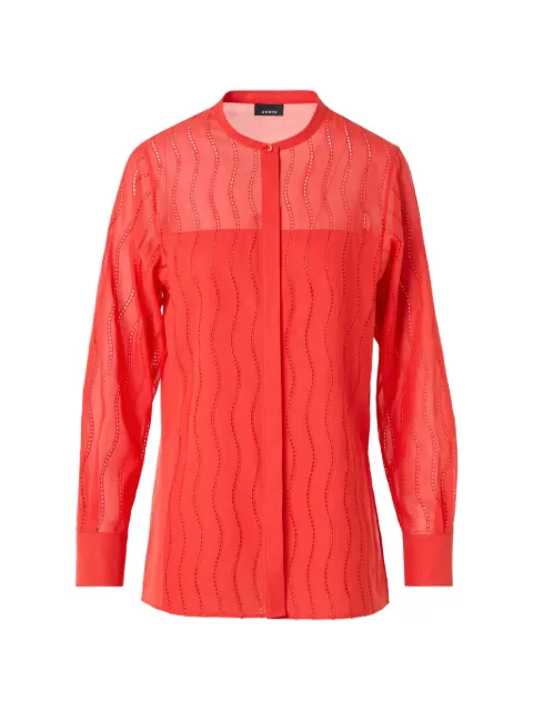 Akris Wave broderie anglaise blouse Red 7601332
