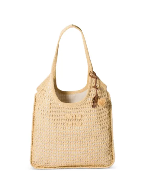Miu Miu Ivy raffia crochet bag Neutrals 5BG231VOBY2I0C