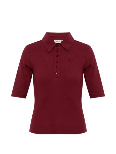Gestuz GZdrew ribbed-knit polo shirt Red 10910593