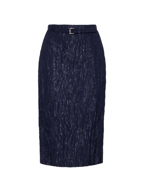 Adam Lippes Rei belted crinkled-effect skirt Blue R26403TF