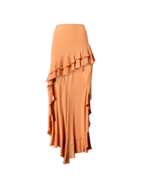 THE ANDAMANE Camelia ruffled asymmetric skirt Orange TM190337ATNS059