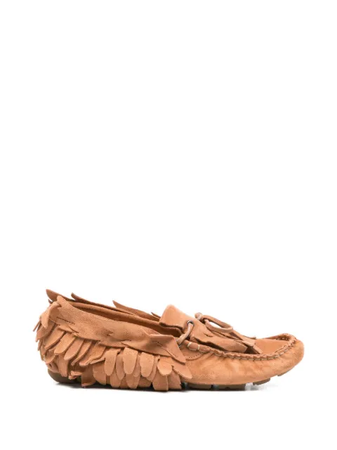 Alberta Ferretti fringed suede shoes Brown A60068001