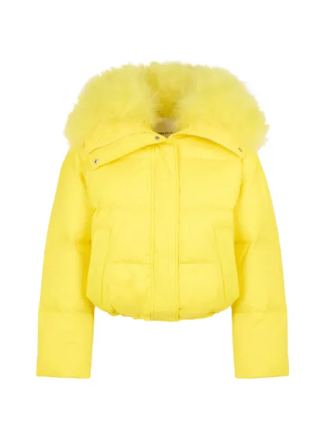 Yves Salomon lambswool-trim puffer jacket Yellow 26WFV01960U04W
