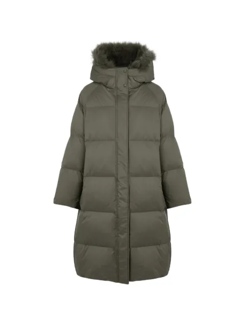 Yves Salomon fur-trim hooded down coat Green 27WFM01306U04W