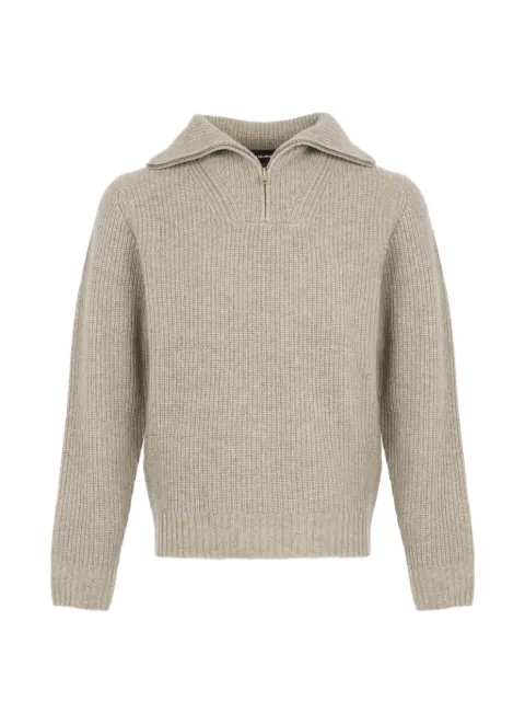 Yves Salomon zip-front ribbed-knit sweater Neutrals 24WUH50272MAMO