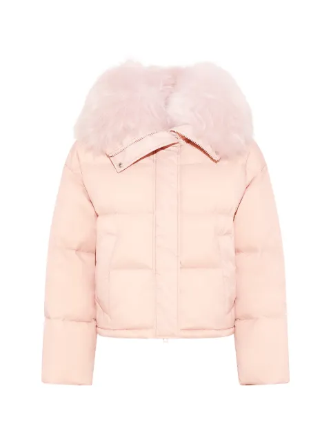 Yves Salomon shearling-trim down jacket Pink 26WFV01960U04W