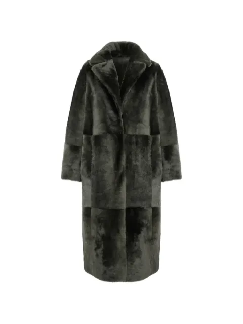 Yves Salomon reversible belted coat Green 21WYM60417MERL