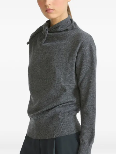 Yves Salomon scarf-collar cashmere sweater Grey 27WYH51758MACA