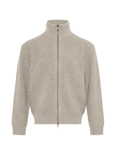 Yves Salomon ribbed-knit zip-up cardigan Neutrals 27WHH50565MAMO