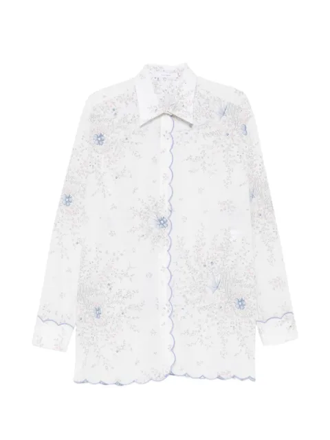 Julie Kegels floral-print scalloped-edge shirt White CARAFLOWER