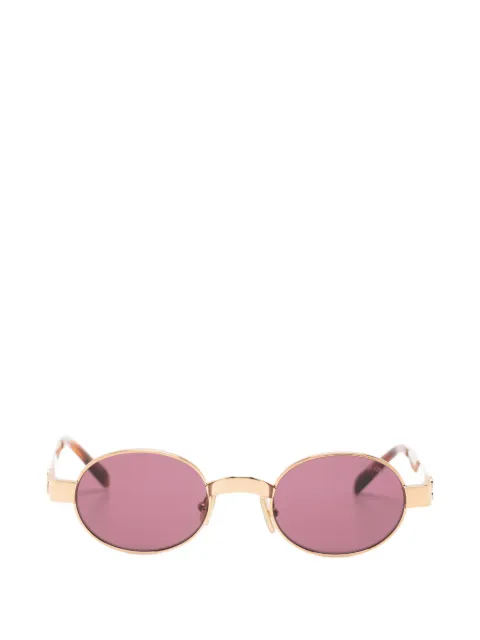 Miu Miu Eyewear logo-plaque oval-frame sunglasses Gold SMUB51