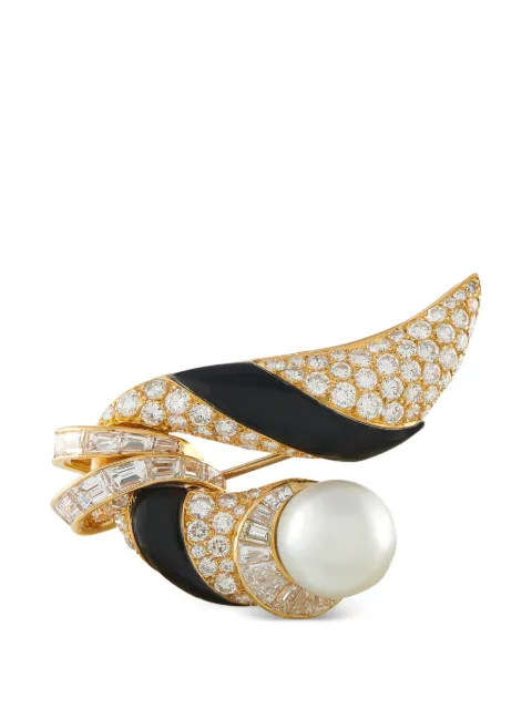 Mauboussin diamond onyx and pearl brooch Gold MB01042226