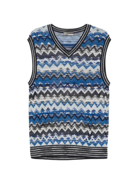 Missoni Pre-Owned 2000s zigzag-knit sweater vest Blue MI250BHU