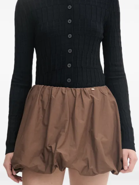 Gaudi gathered puff-hem mini skirt Brown 611FD75006