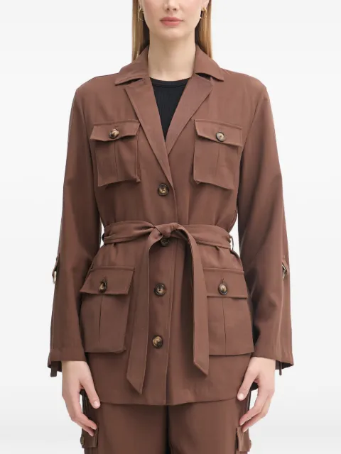 Gaudi belted multi-pocket jacket Brown 611FD35007