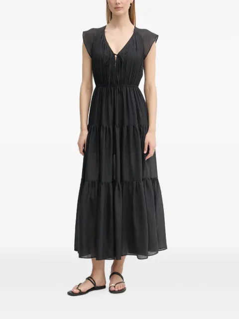 Gaudi tiered sleeveless maxi dress Black 611FD15021