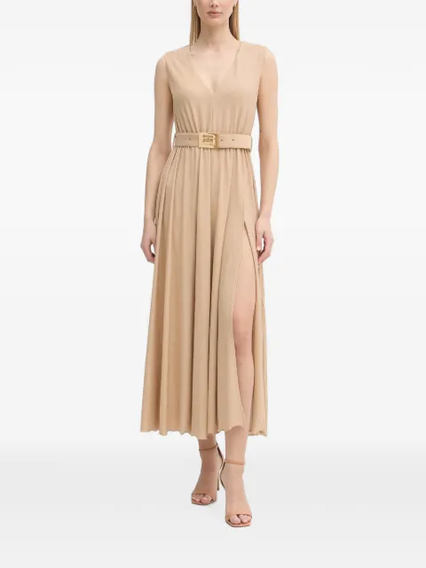 Gaudi belted sleeveless maxi dress Neutrals 611FD14002