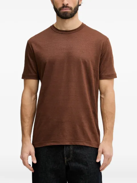 Gant logo-embroidered T-shirt Brown 2003318