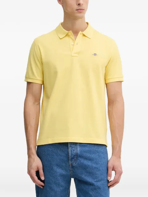 Gant logo-embroidered piqué polo shirt Yellow 22100