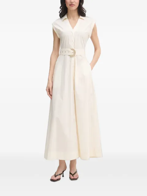 Gaudi belted sleeveless midi dress White 611FD15006